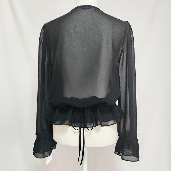 INGEBORG #anc インゲボルグ シャツ ブラウス 13 黒 シフォン 薄手  