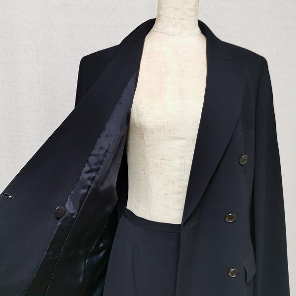 バーバリー　ノーカラー　金ボタン　スカートセットアップ　スーツ　1B ネイビー BURBERRY - Burberry's（バーバリーズ） 紺ブレ メタル金ボタン