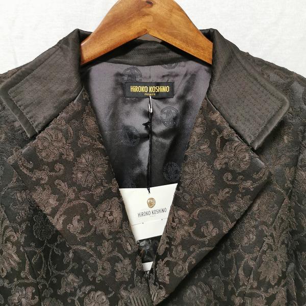 anc ヒロココシノ HIROKOKOSHINO ジャケット 花柄 花刺繍 40 茶系  