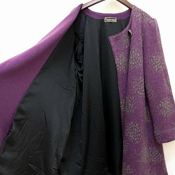 斉藤都世子 #wnc サイトウトヨコ コート 紫 グレー ニット ノーカラー