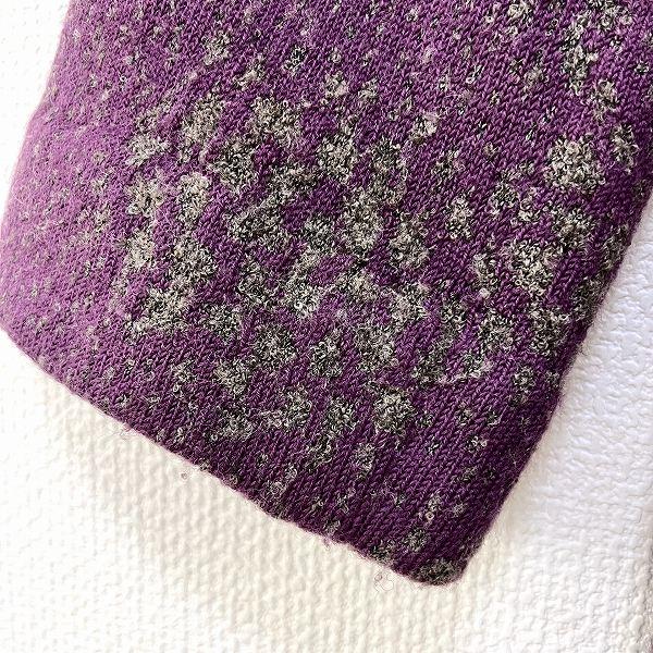 斎藤都世子 さいとうとよこ　マフラー付き　厚手　ニット　コート 斉藤都世子 #wnc サイトウトヨコ コート 紫 グレー ニット ノーカラー