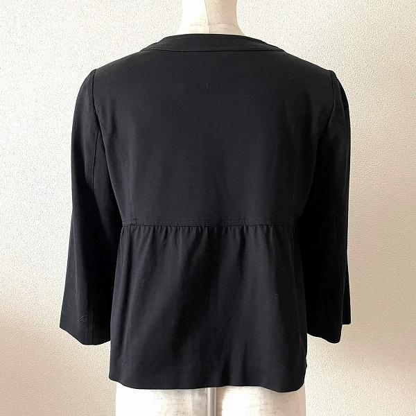 BURBERRY #anc バーバリー ジャケット 36 黒 ノーカラー カーディガン 