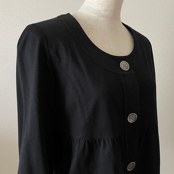 BURBERRY #anc バーバリー ジャケット 36 黒 ノーカラー カーディガン 
