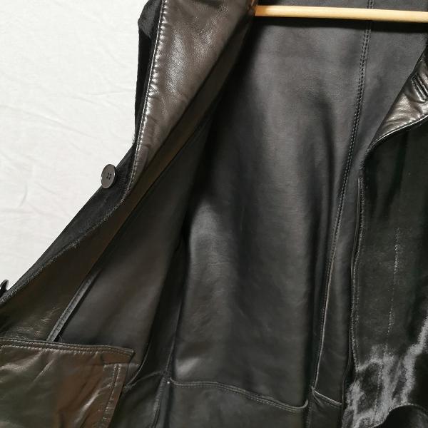 wnc セオリー theory コート ハラコ カーフレザー M 黒系 メンズ 