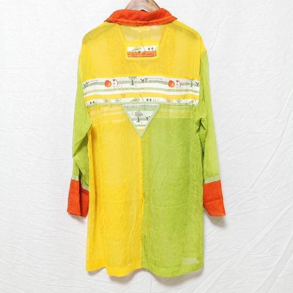 羽織り　インポートロッサ　シースルー rossa インポートロッサ リネン混 シースルー レース 刺繍 羽織