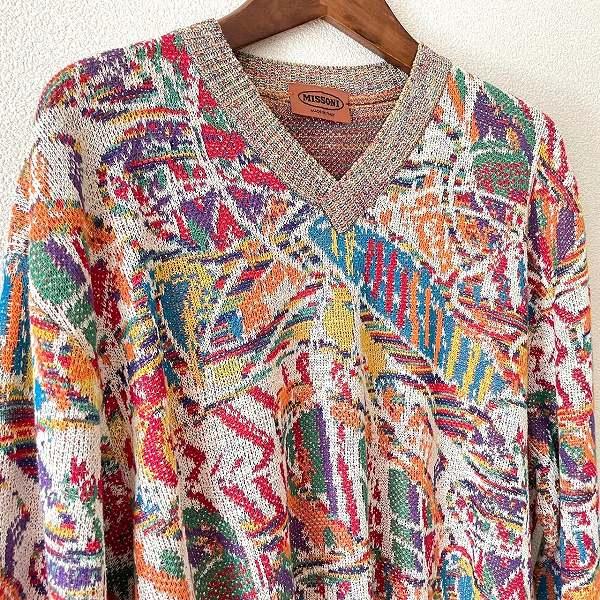 MISSONI #anc ミッソーニ ニット・セーター 48 マルチ Vネック MISSONI #anc ミッソーニ ニット・セーター 48 マルチ Vネック
