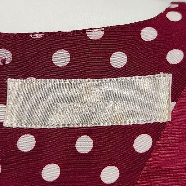 snc インゲボルグ INGEBORG ワンピース ボルドー 白 ドット柄 ロング