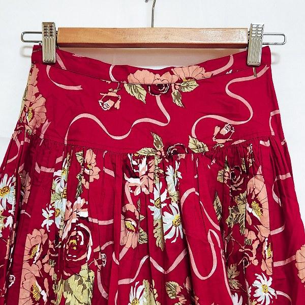 #anc インゲボルグ INGEBORG スカート 赤 マルチ 花柄 総柄 ティアードスカート ロング レディース [906097] | INGEBORG | 02