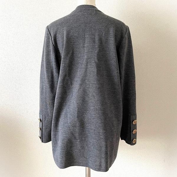 【イヴサンローラン】カーディガン　ロング　金ボタン　ロゴボタン 黒　L イヴサンローラン】カーディガン ロング 金ボタン ロゴボタン 黒