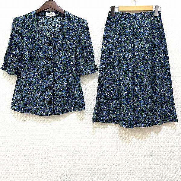 Leilian（レリアン） #snc セットアップ 7 黒 青 緑 ツーピース 花柄