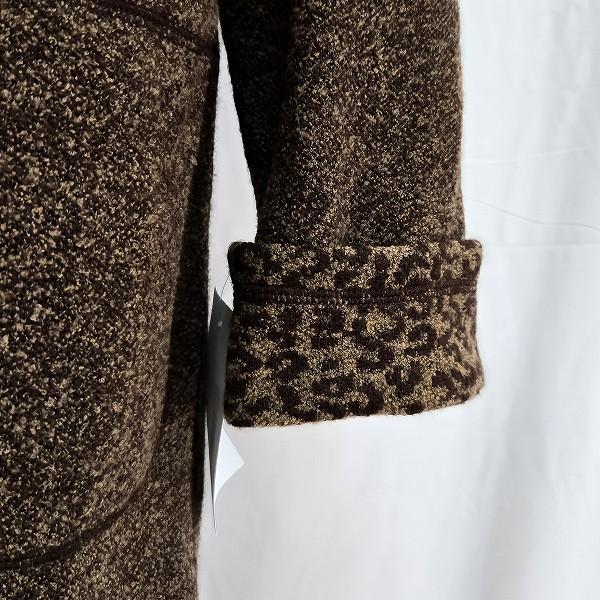 wnc レリアン Leilian コート 9 茶色 ヒョウ柄 フード付き ロング