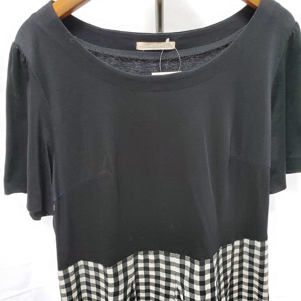 snc ローズティアラ Rose Tiara ワンピース 42 黒 白 半袖 チェック