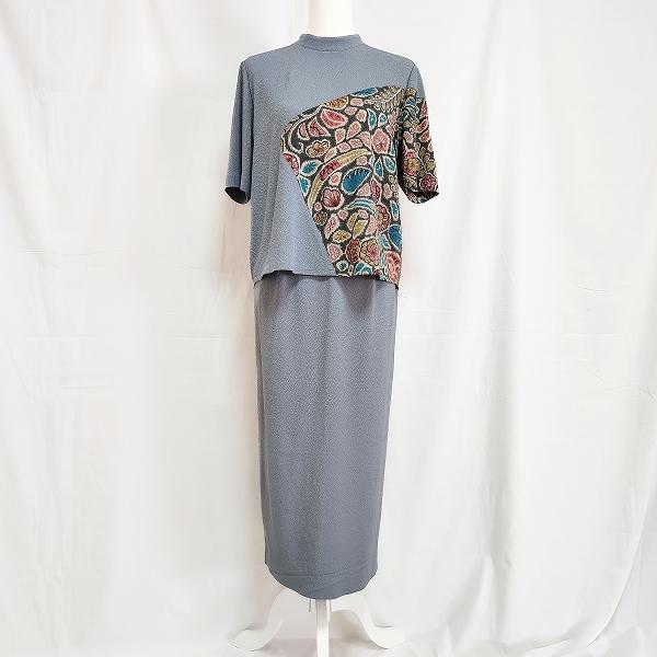 【詩仙堂】 ヒトシタムラ ちりめん セットアップ トップス＋スカート ブラック ちりめん 詩仙堂（レディースセットアップ）｜オールインワン