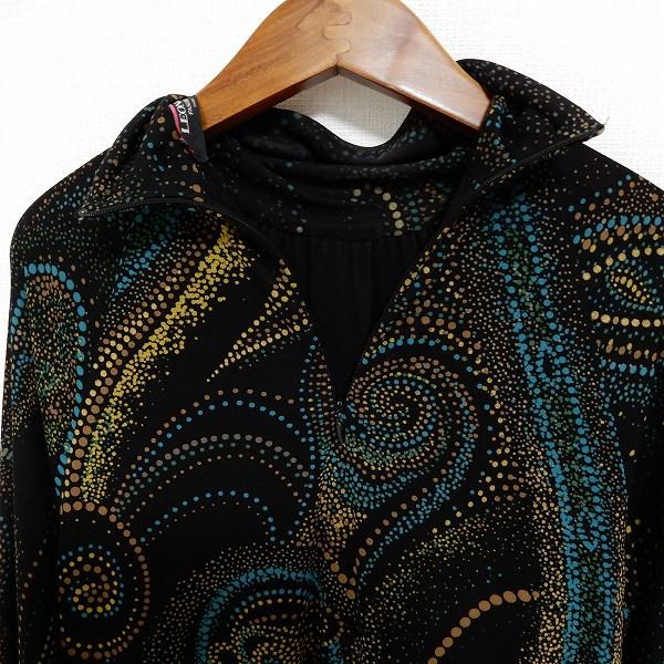 LEONARD #axc レオナール カットソー L 黒系 長袖 シースルー ドット 