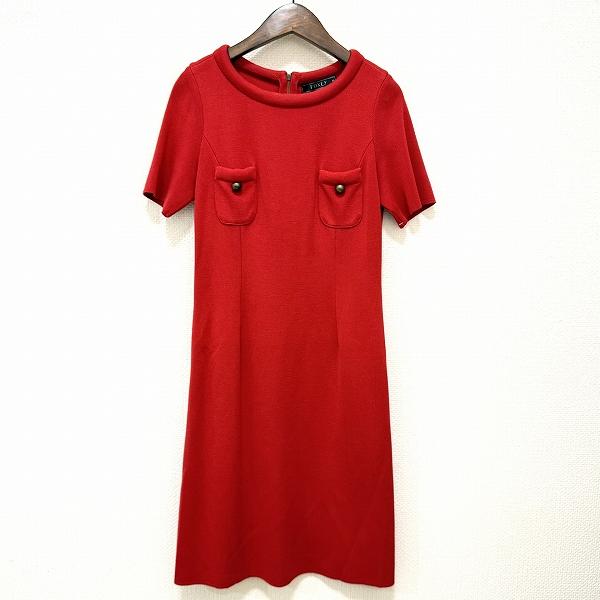 FOXEY（フォクシー） #snc ワンピース 40 赤系 半袖 ニット バック