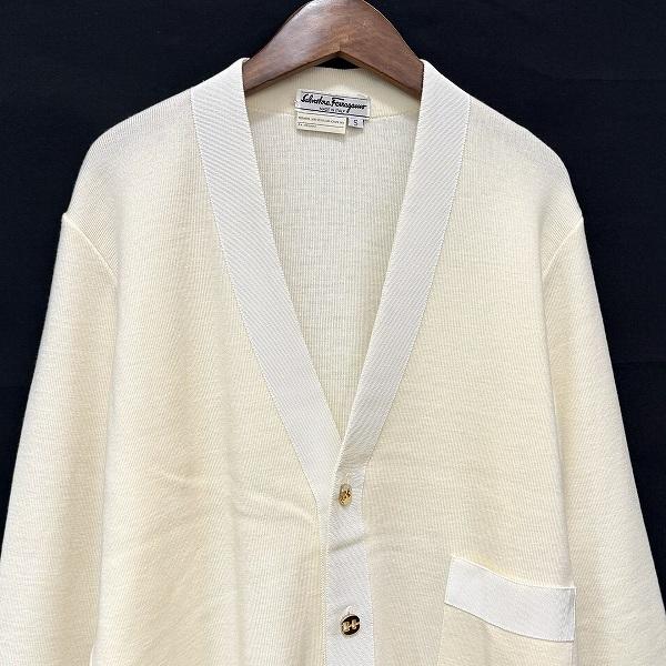 wnc サルヴァトーレ フェラガモ Ferragamo カーディガン S 白 ニット  