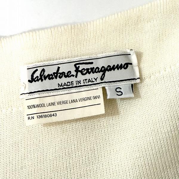 wnc サルヴァトーレ フェラガモ Ferragamo カーディガン S 白 ニット