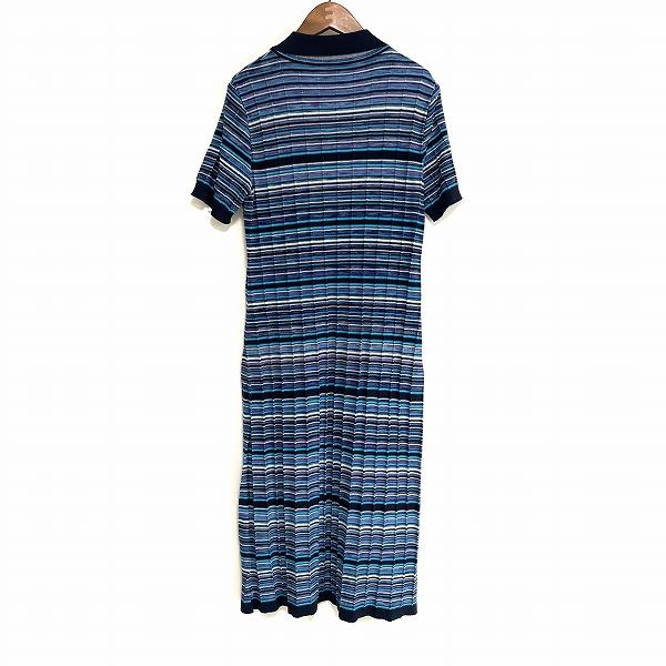 Leilian（レリアン） #snc ワンピース 7 青系 ニット ボーダー 半袖