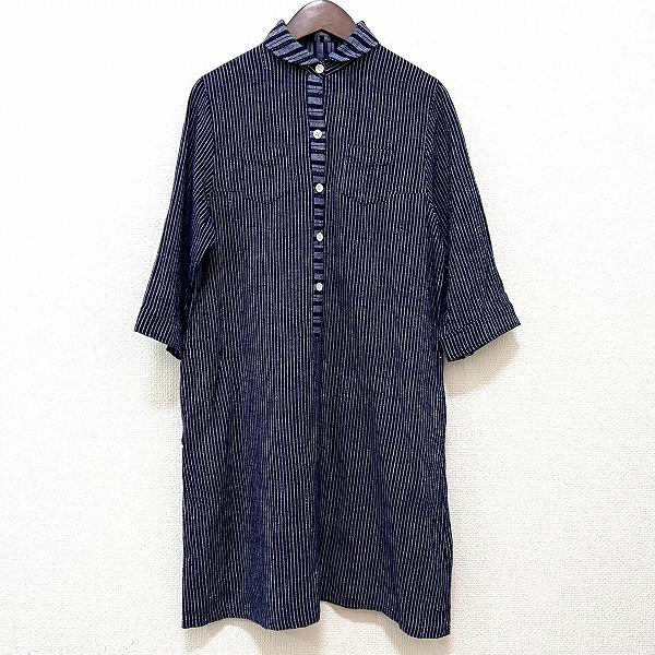 儀右衛門　婦人服　チェニックワンピース　中古品 snc ギエモン 儀右エ門 オカモト商店 GIEMON チュニック 青系