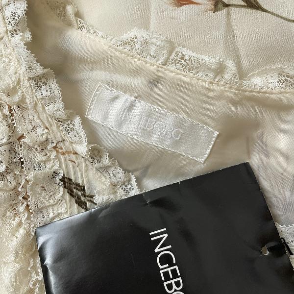 snc インゲボルグ INGEBORG ワンピース クリーム色 半袖 ロング リボン 