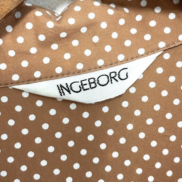 snc インゲボルグ INGEBORG ワンピース 茶系 ドット柄 ベルト付き 