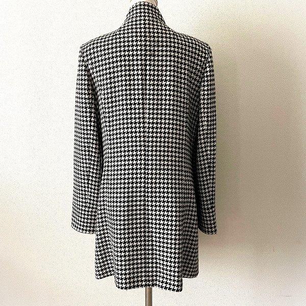 Leilian #wnc レリアン コート 9 黒 アイボリー 千鳥格子