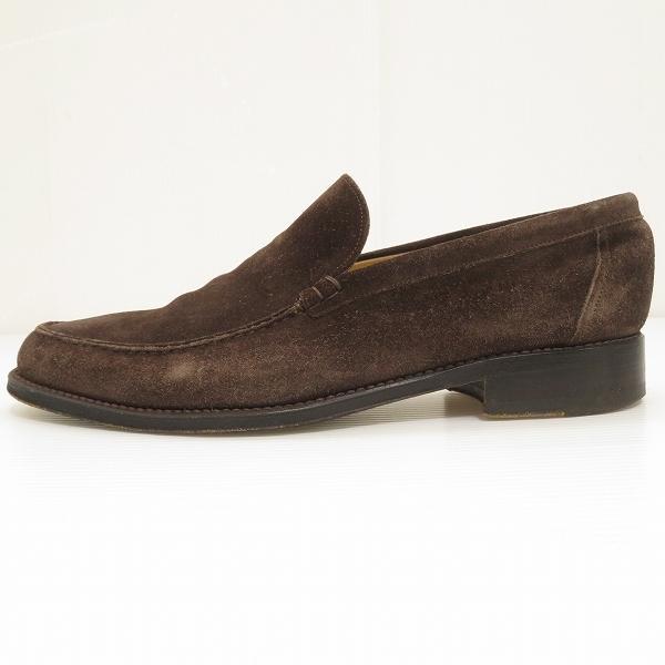 wns サントーニ Santoni ローファー スリッポン 8 1/2 こげ茶 スエード 