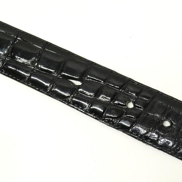 #anzj ベルト 黒 レザー クロコダイル コンビバックル K20YG イエローゴールド Pt900 プラチナ メンズ [912380] |  | 06