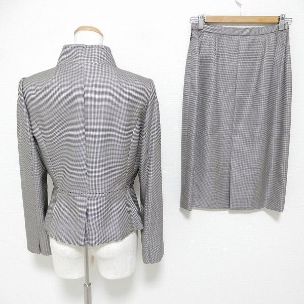 Leilian（レリアン） #anc スカートスーツ ツーピース 9 白 黒 格子柄 