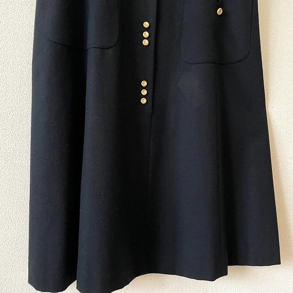 Leilian #wnc レリアン ワンピース 13+ 黒 金ボタン カシミヤ混 大きい  