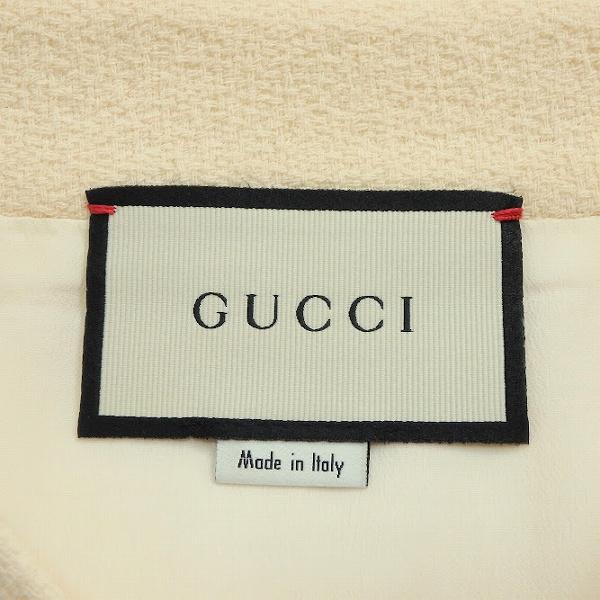 GUCCI（グッチ） #anc スカート 40 アイボリー 紺 赤 シェリー サイド