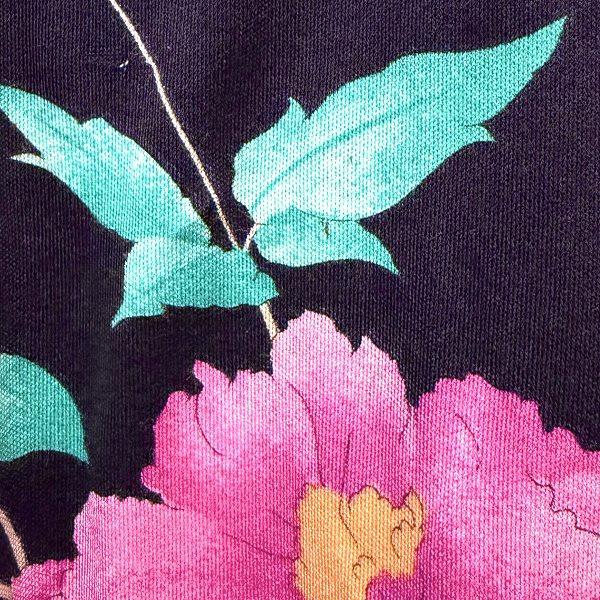 snc レオナール LEONARD ワンピース M 濃紺 マルチ 半袖 花柄 ロング  