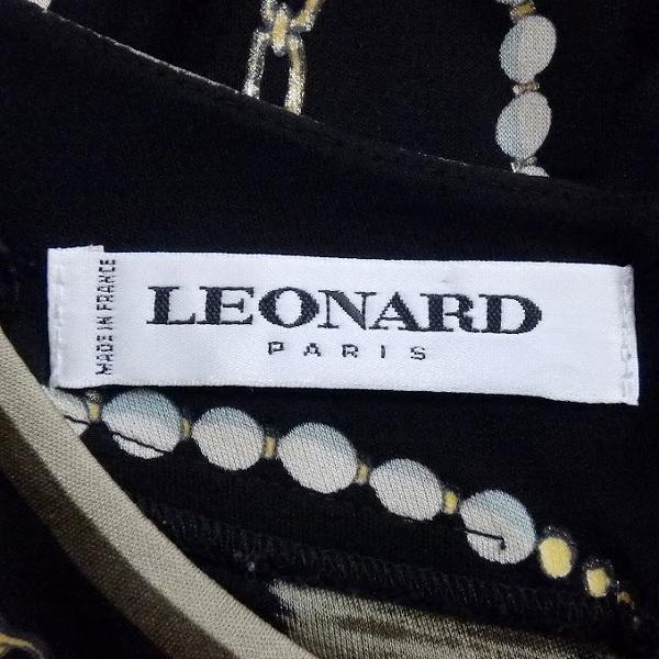 LEONARD（レオナール） #anc ワンピース 2 黒 黄 白 チェーン柄 バック