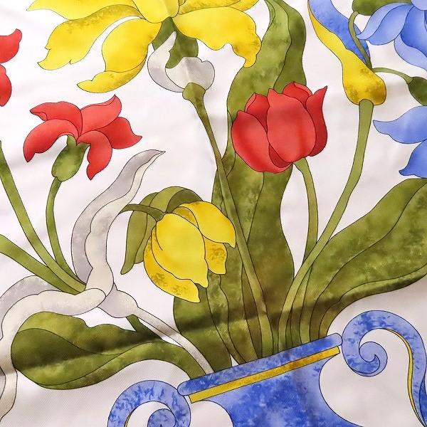 anzs ロエベ LOEWE スカーフ アイボリー マルチ 花柄 シルク