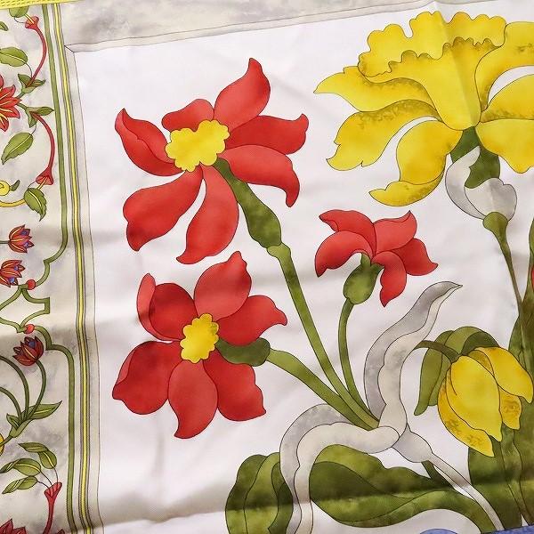 anzs ロエベ LOEWE スカーフ アイボリー マルチ 花柄 シルク