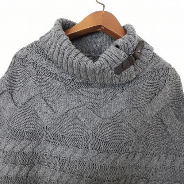 Leilian グレー ポンチョ・ケープ｜レリアン サイズL グレー ニット