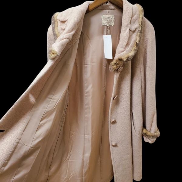 wnc アルバロッサ ALBA ROSSA コート 42 薄ピンク ファー付き アンゴラ