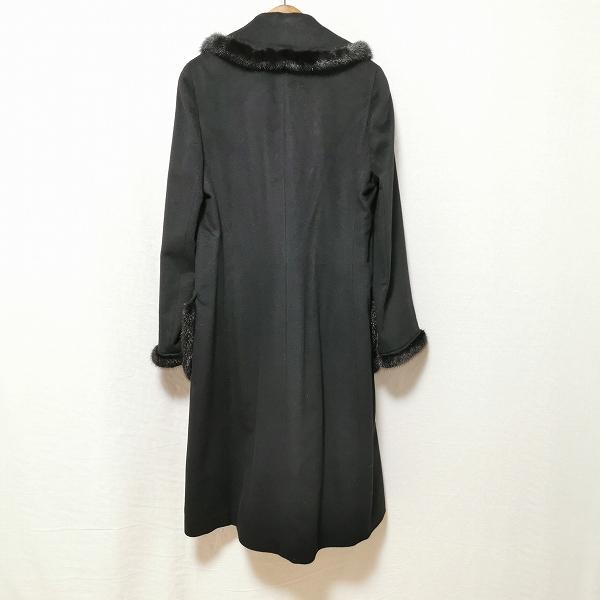 wnc PIETRA 銀座和光 コート ロング ミンク付き 40 黒 カシミヤ混