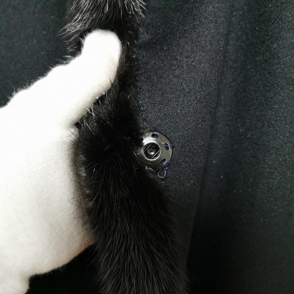 wnc PIETRA 銀座和光 コート ロング ミンク付き 40 黒 カシミヤ混