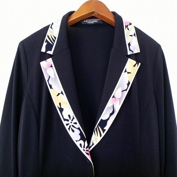 LEONARD（レオナール） #anc ジャケット L 濃紺 マルチ 柄 レディース 
