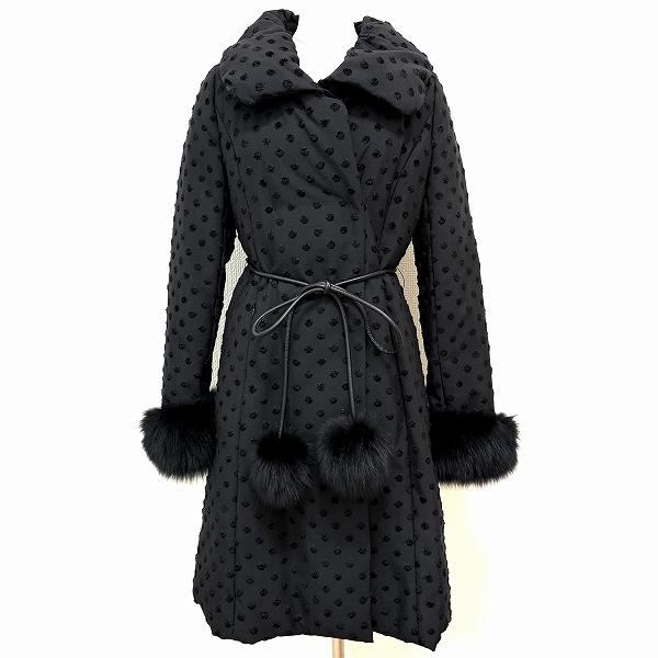 TO BE CHIC コート wnc トゥービーシック TO BE CHIC ダウンコート 38 黒 ドット 中綿