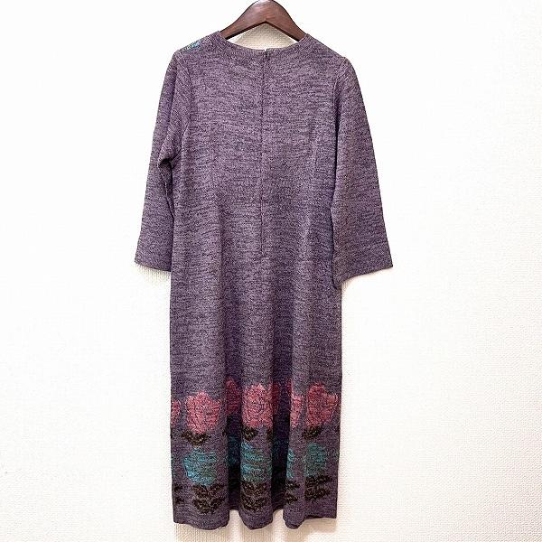 斉藤都世子 #wnc サイトウトヨコ ワンピース 薄紫系 ニット バラ