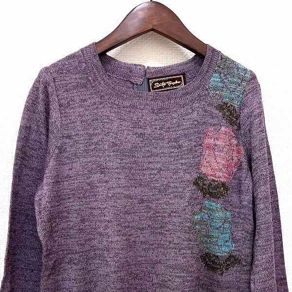 斉藤都世子 #wnc サイトウトヨコ ワンピース 薄紫系 ニット バラ