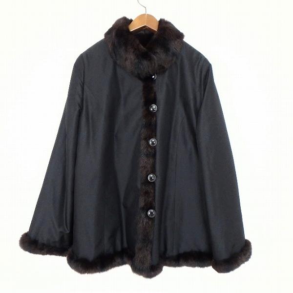 wnc レリアン Leilian コート 9 焦げ茶 黒 リバーシブル ハイネック