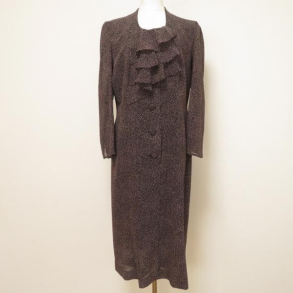 MODE SALON DE NOBUO NAKAMURA 総柄 長袖 ワンピース 11月13日 黒×白