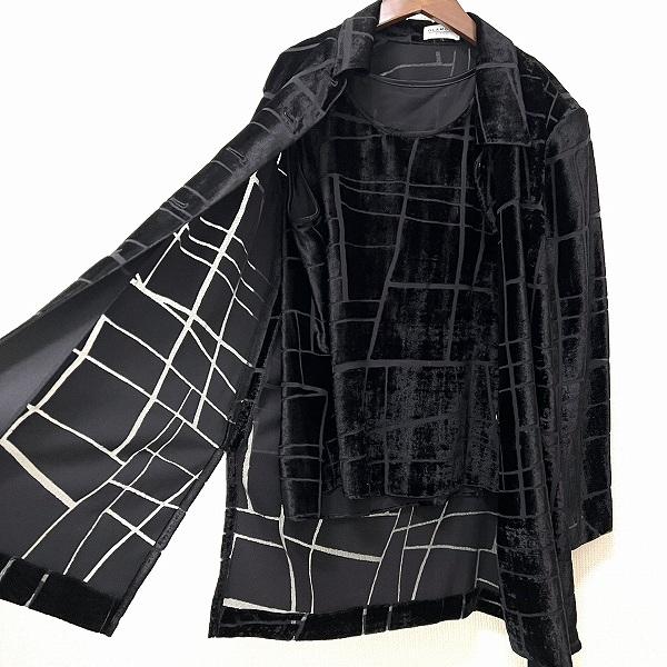 wnc ジバンシイ GIVENCHY GLAMOUR アンサンブル 42 黒 ベロア調 大きい
