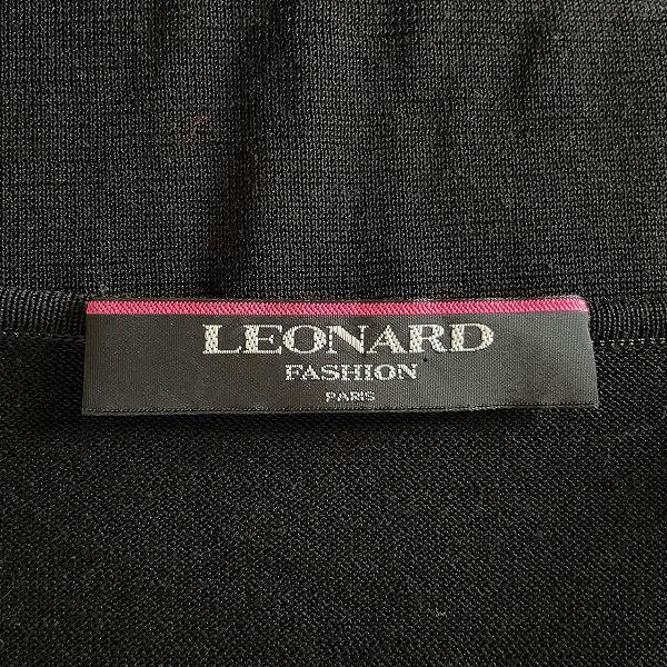 snc レオナール LEONARD ニット・セーター LL 黒 ピンク 半袖 花柄
