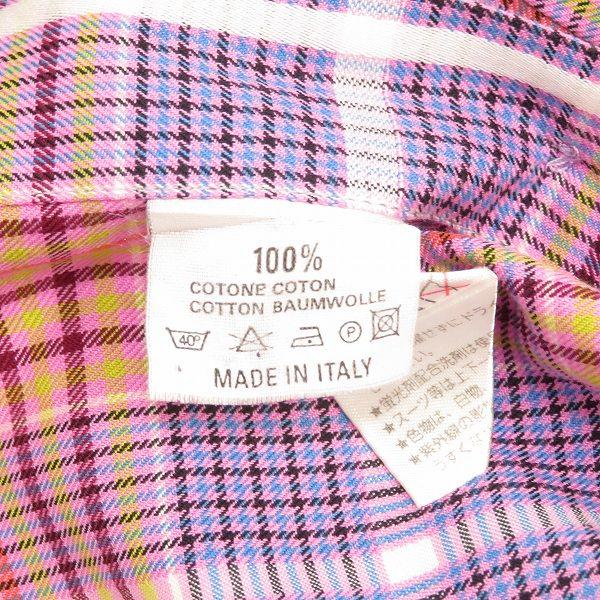 美品 ETRO エトロ イタリア製 チェック柄 長袖シャツ コットン100 XL ETRO（エトロ） #anc 長袖シャツ M ピンク 紫 白 ボタンダウン
