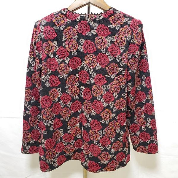 wnc サイトウトヨコ 斉藤都世子 ニット・セーター 黒 えんじ ニット 花