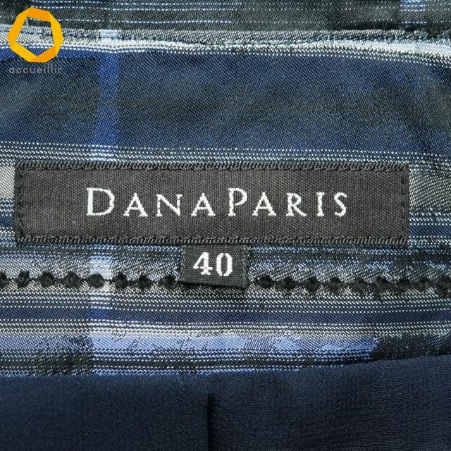 anc ダナパリ DANAPARIS ジャケット 40 青 黒 グレー チェック 薄手 